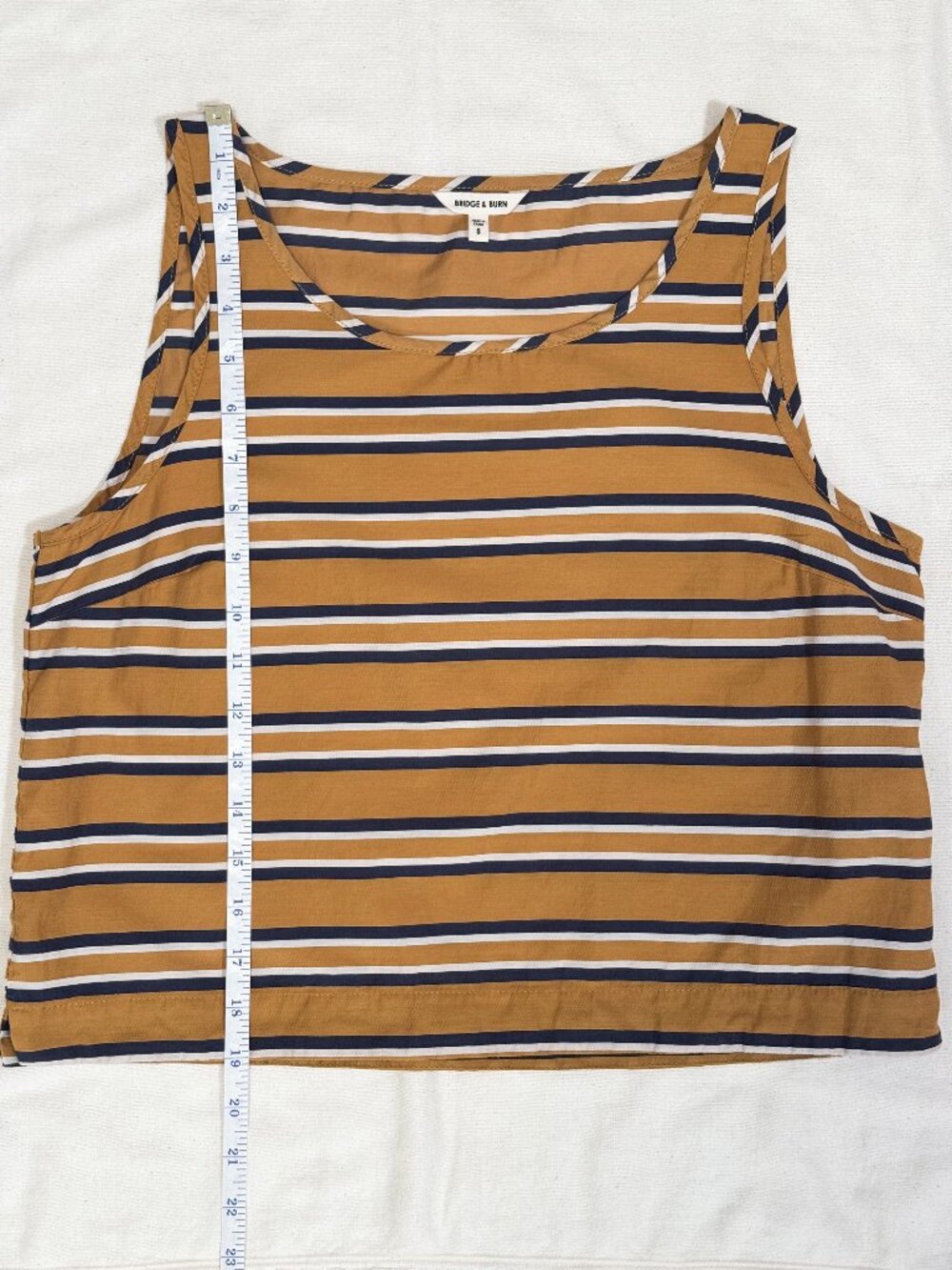 Bridge & Burn Meridian Striped Linen Tank Top Size Small - Picture 7 of 12